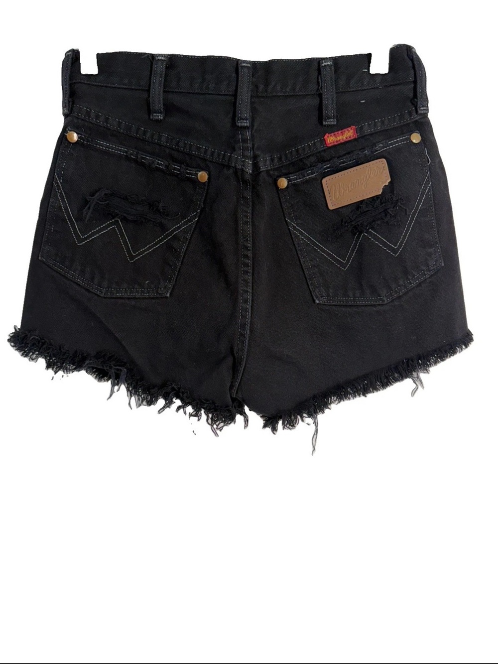 Vintage Wrangler Custom Cut Denim Jean Shorts Womens 26 Cowgirl Rodeo Festival